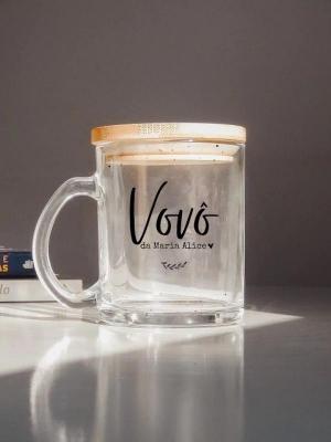 Caneca Personalizada Vidro Transparente 96x150mm  Sublimação  